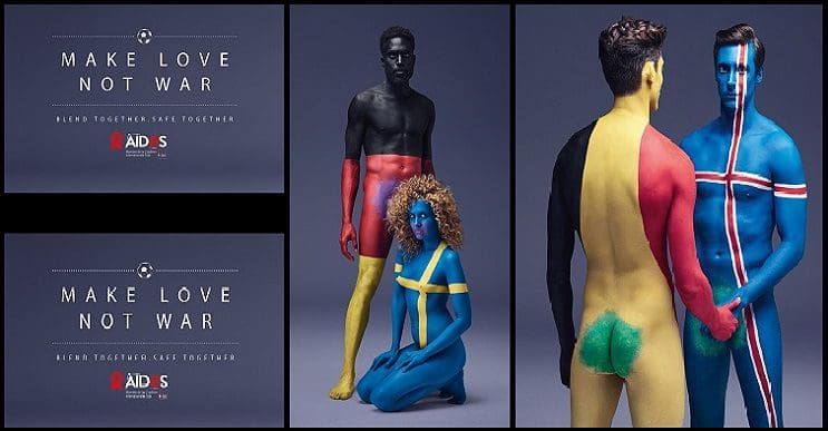 AIDES nos recomienda: “Haz el amor, no la guerra” por medio del body Paint
