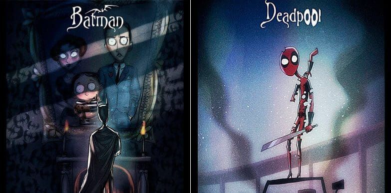 Así se verían los superhéroes de hoy si hubieran sido hechos por Tim Burton