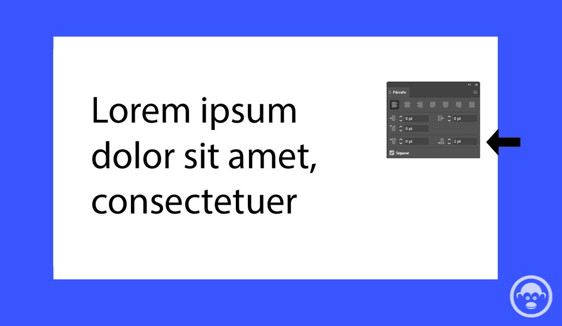 Panel de párrafo de Adobe Illustrator