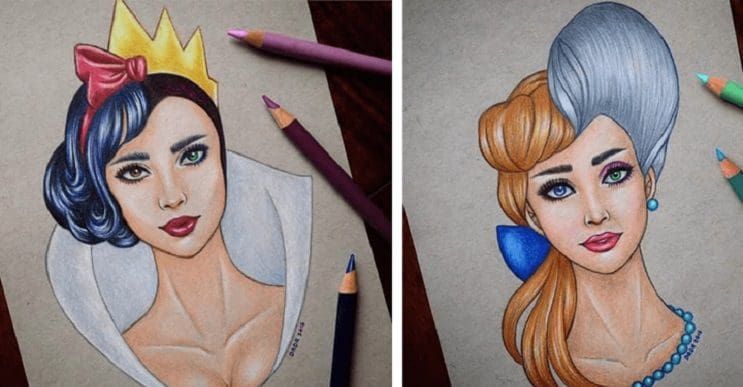 Esta artista fusionó a personajes de Disney, ¡el resultado es increíble!