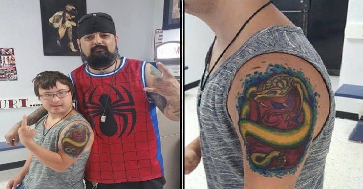 Este artista del tatuaje cumplió con la ilusión de un joven con síndrome de down