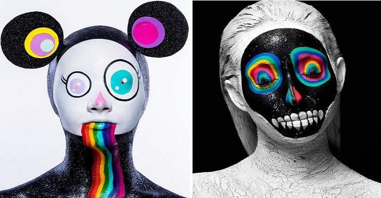 Increíbles fotos de cuerpos pintados en homenaje a Takashi Murakami