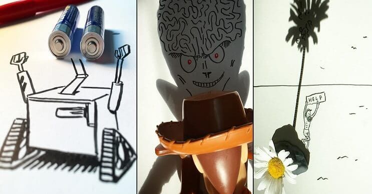 Los creativos doodles en base a sombras de Vincent Bal