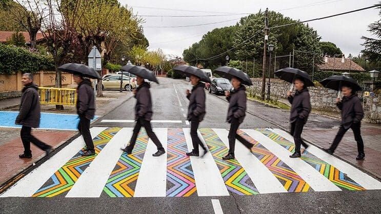 Madrid convierte sus cruces peatonales en coloridas obras de arte