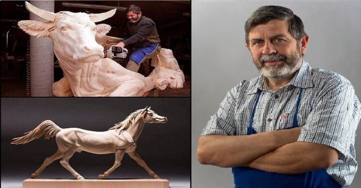 Mira los asombrosos animales que este artista crea empleando madera