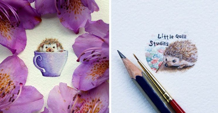 Pequeños dibujos en témperas que nos muestran la belleza de las pequeñas cosas