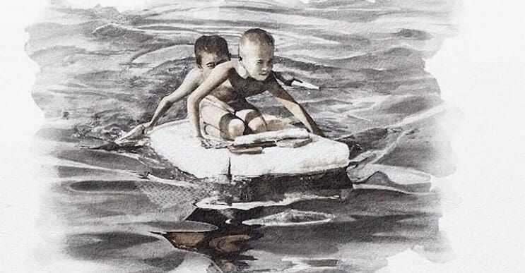 Pinturas creadas con agua de río contaminada por un importante motivo
