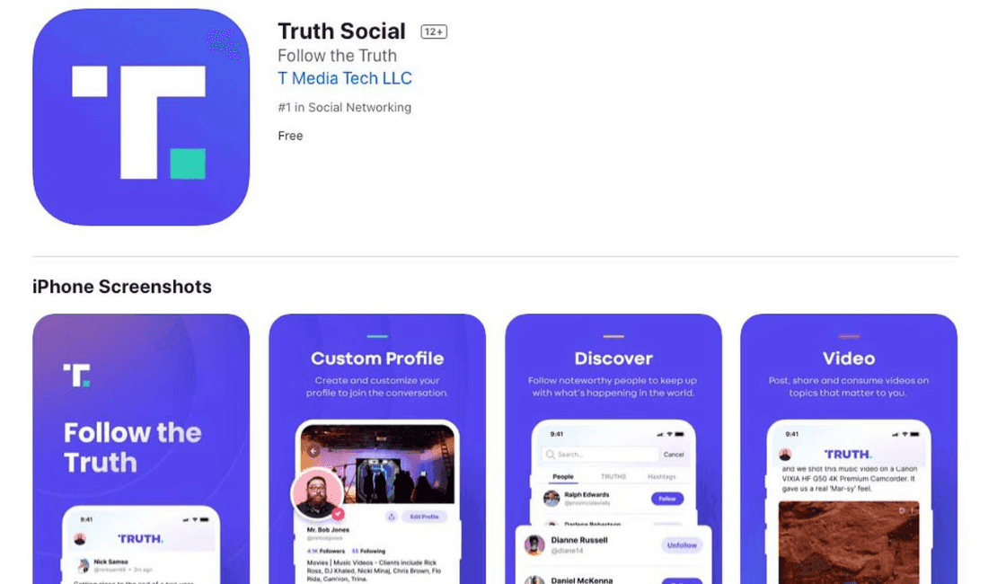 La nueva plataforma de redes sociales de Trump se lanza en iOS