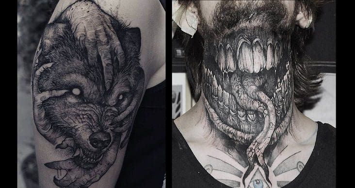 Vuélvete loco con estos radicales y monstruosos tatuajes