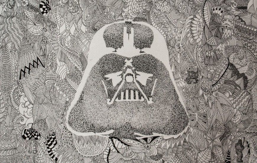 Fanática de Darth Vader dibuja personajes de Star Wars escondidos en diferentes patrones. ¿Podrás encontrarlos?