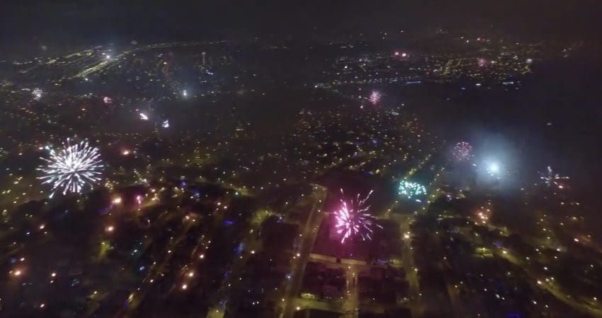Un dron captura la noche de año nuevo en Lima de una espectacular manera