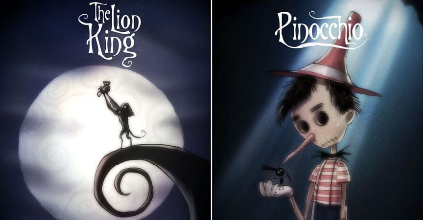¿Cómo se verían los personajes de Disney si hubieran sido creados por Tim Burton?
