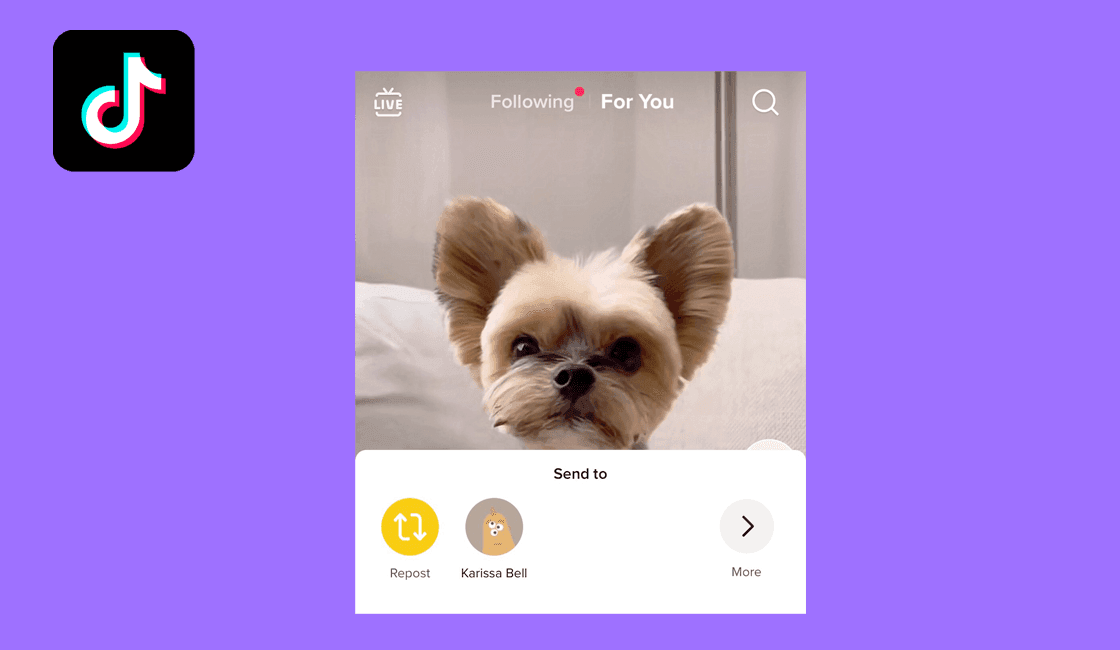 TikTok prueba una versión del retweet con un nuevo botón Repost